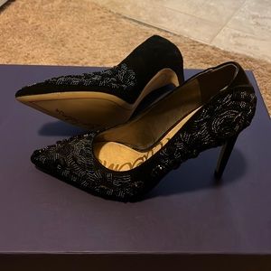 Black sam edelman Suede leather embroidered pump size 5.5/ 35.5 New pumps